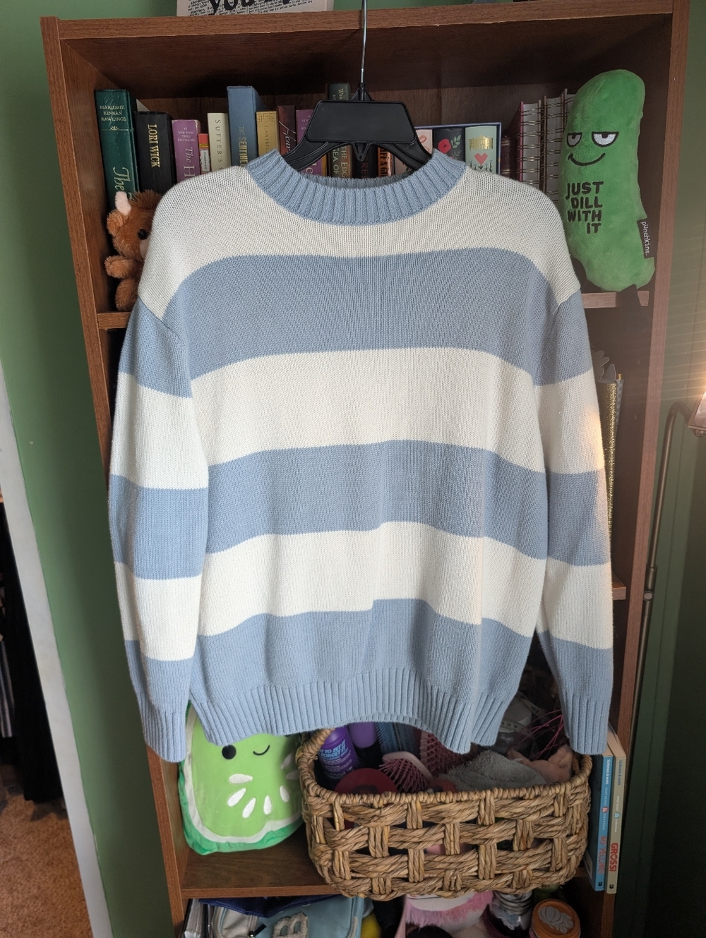 Jessica Simpson Baby Blue And White Striped Sweater